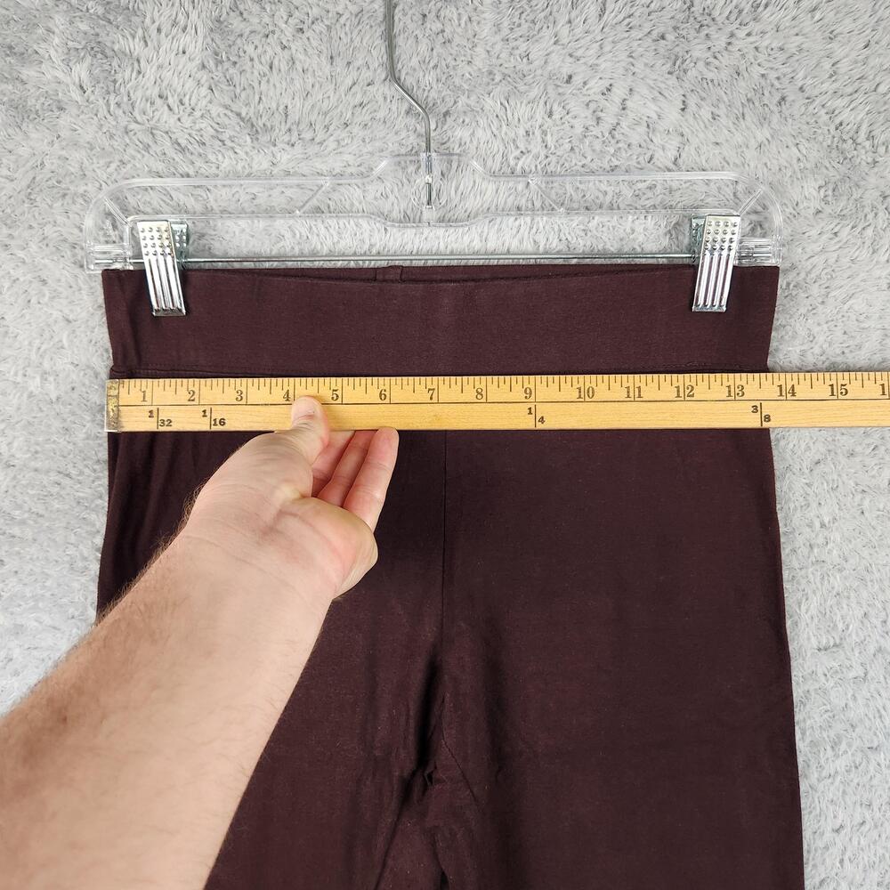 Vintage 90s Leggings Womens Small Tall Brown High Rise Stretch Ankle USA Retro - Picture 3 of 13